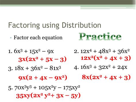 using distribution boxes to factor|factoring with distribution property examples.